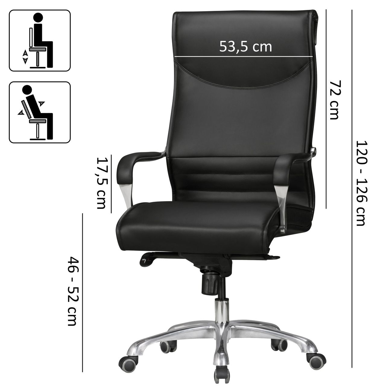 Amstyle Bürostuhl BIGBOSS Schwarz