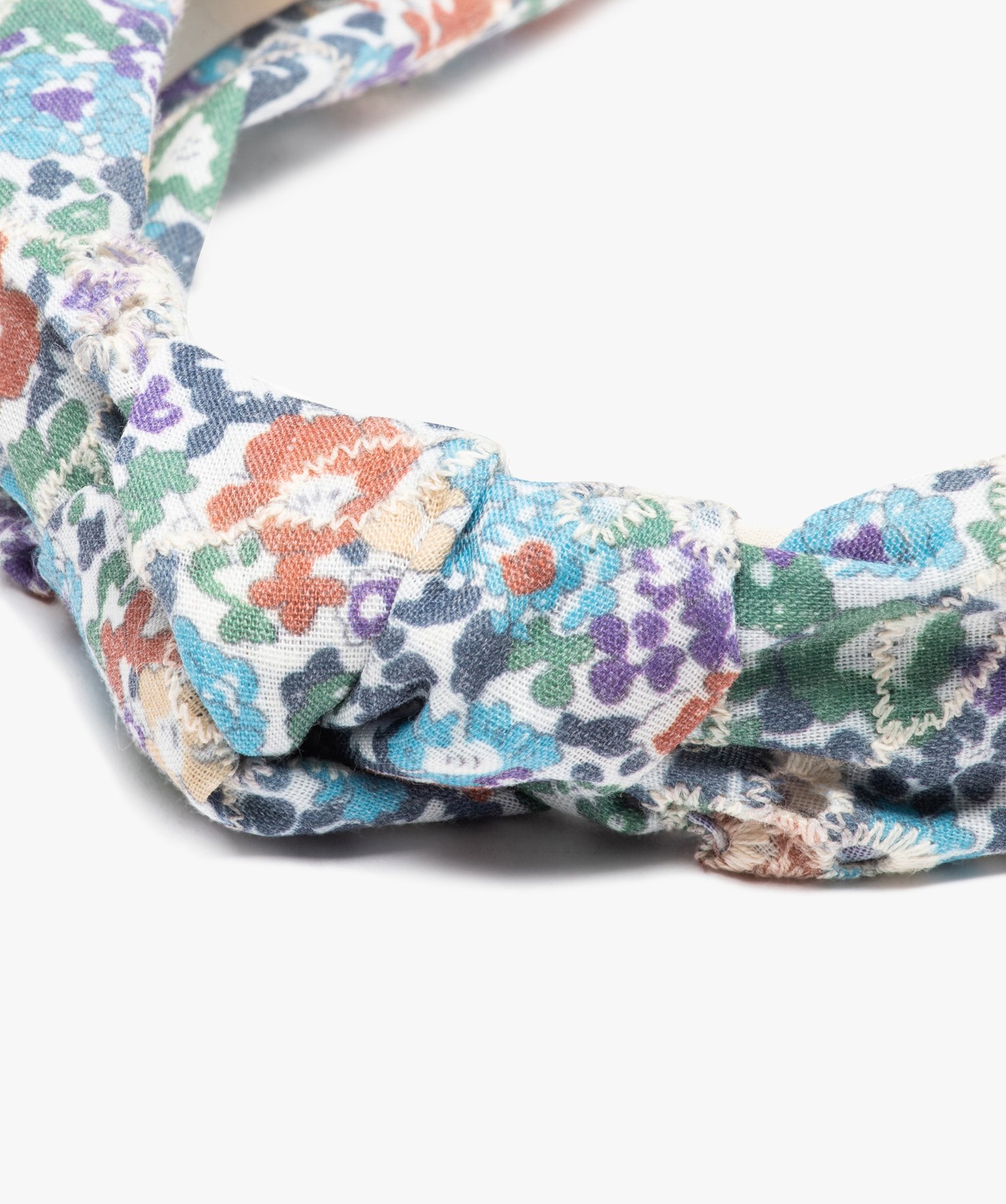 Serre-tête à motifs fleuris effet bandeau noué fille multicolore | GEMO