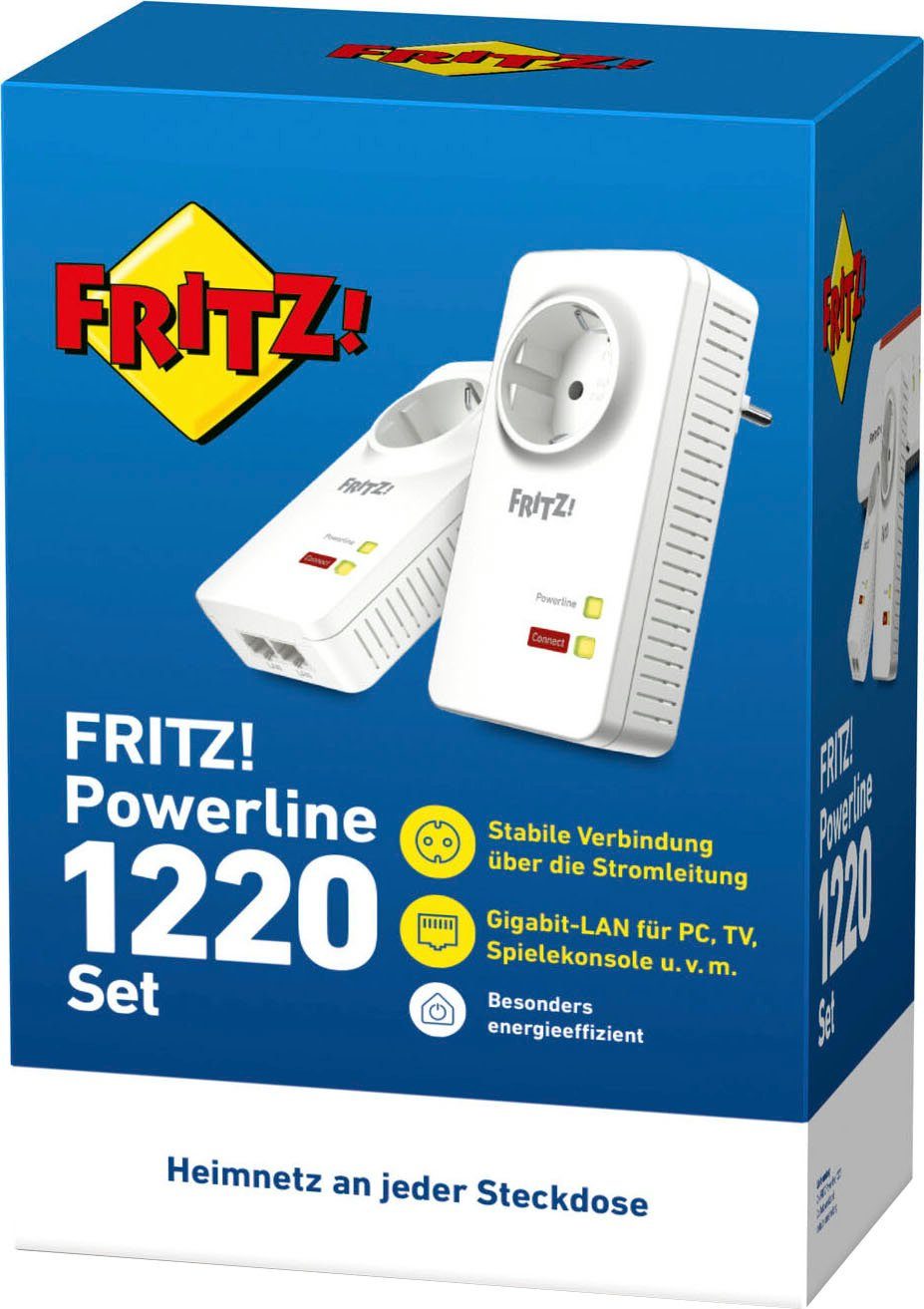 AVM FRITZ!Powerline 1220 Set Netzwerk-Adapter F-Stecker, 150 cm