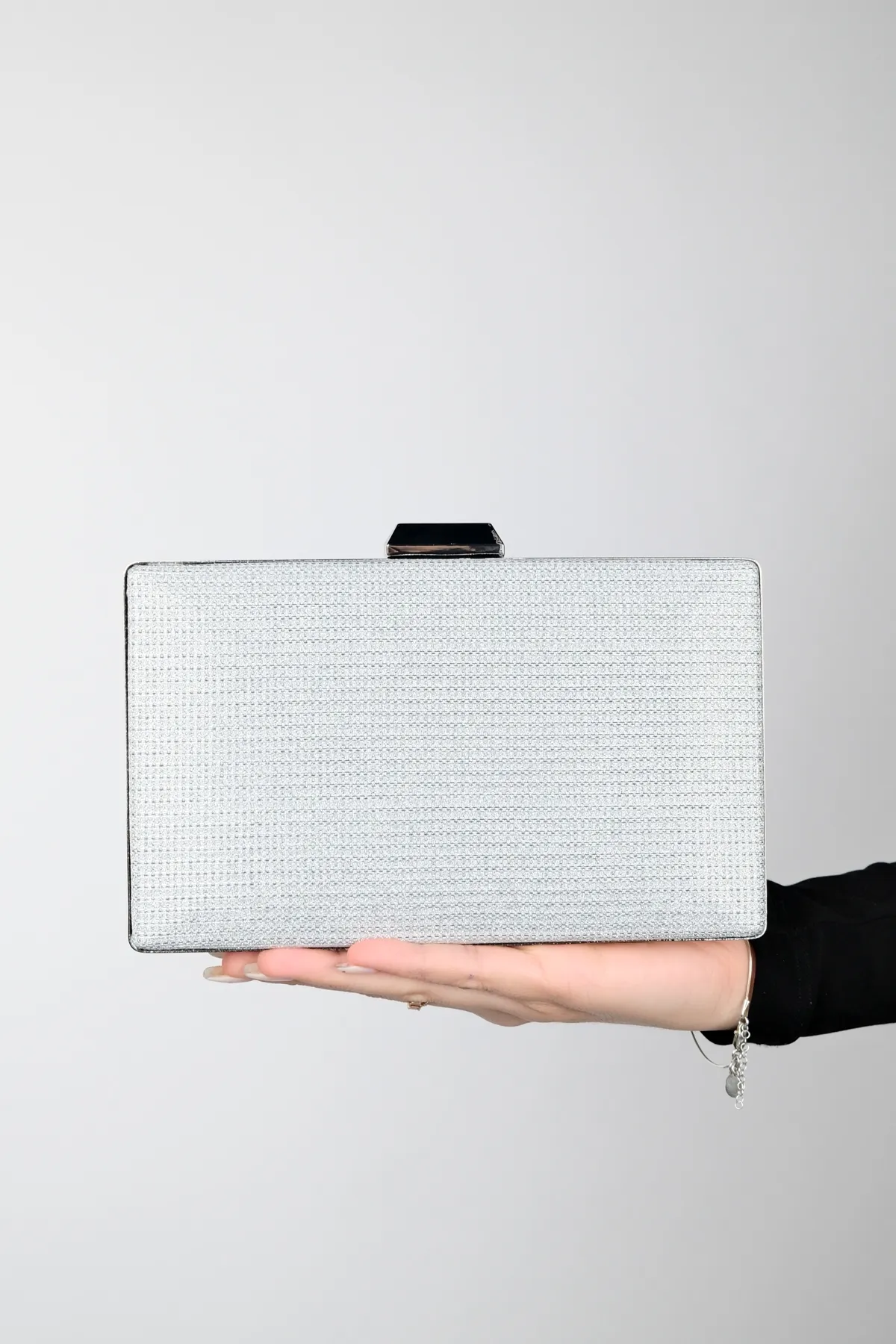 LuviShoes  Silberne Glitzer-Abendtasche für Damen