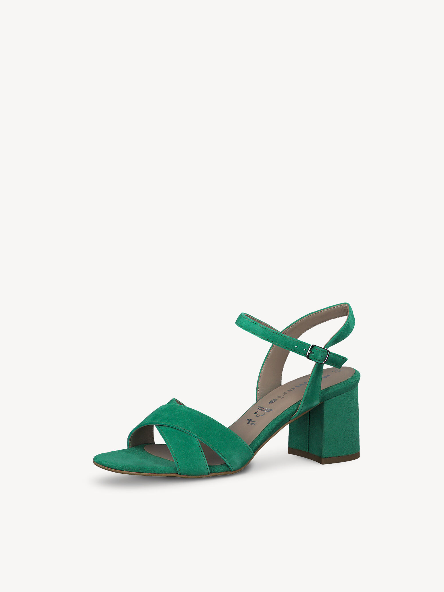 Sandale à talon en cuir - vert