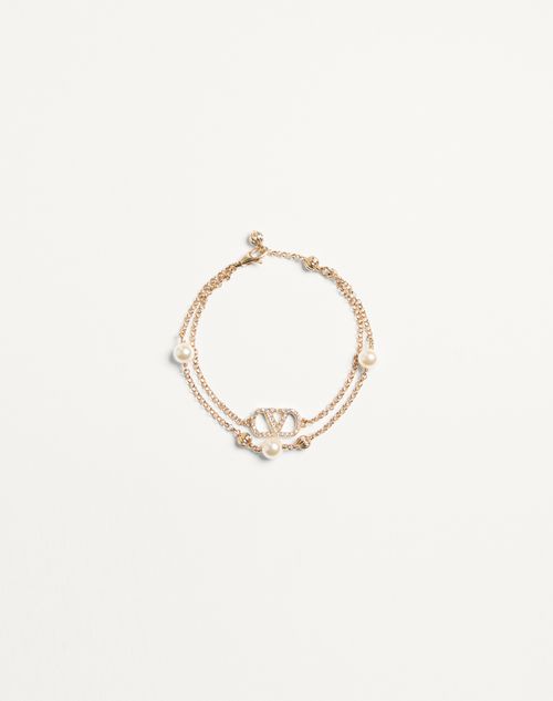 Pulseira exclusiva VLogo em metal, pérolas AE Cristais Swarovski®
