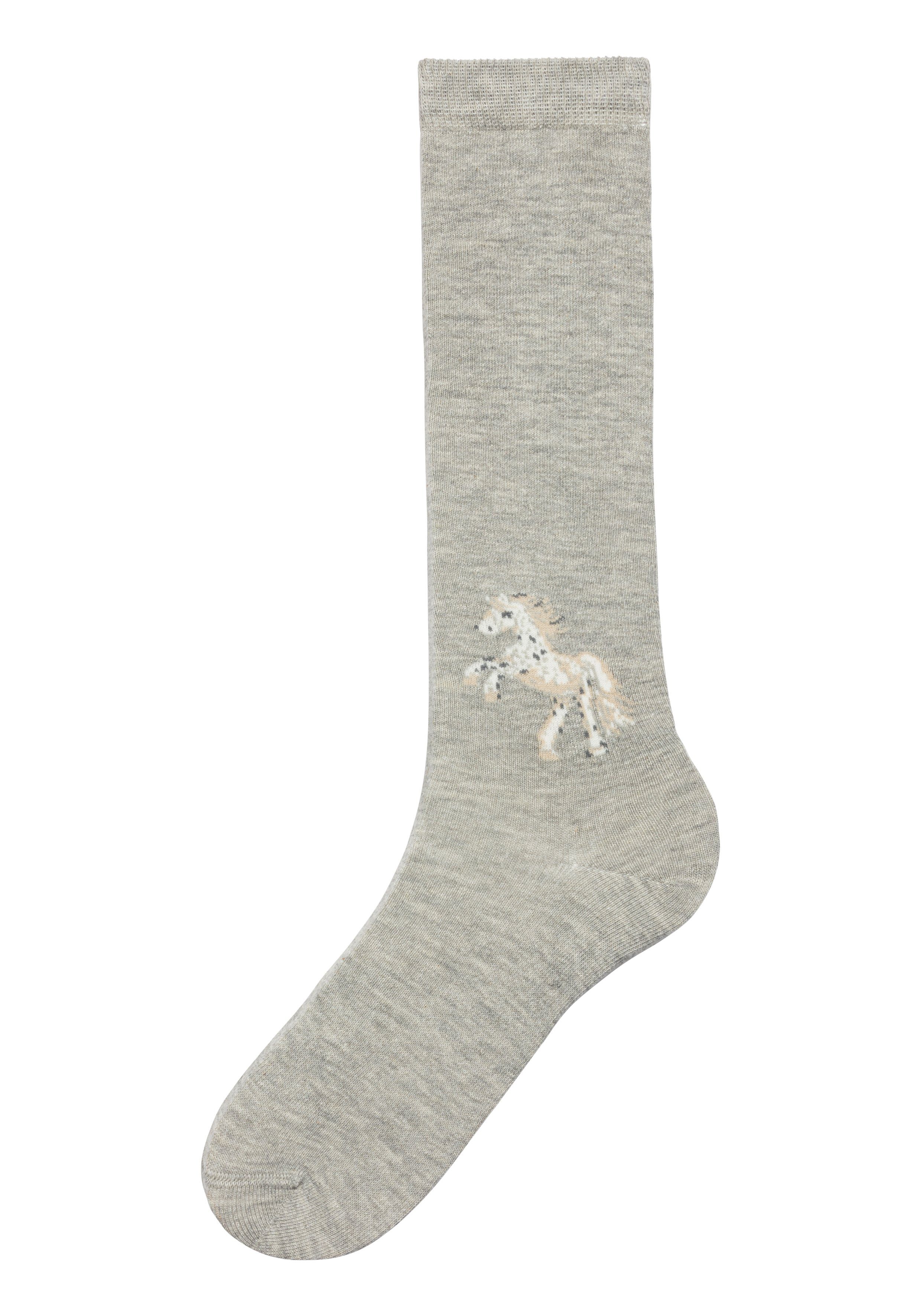 H.I.S Kniestrümpfe (5-Paar) mit eingestricktem Motiv