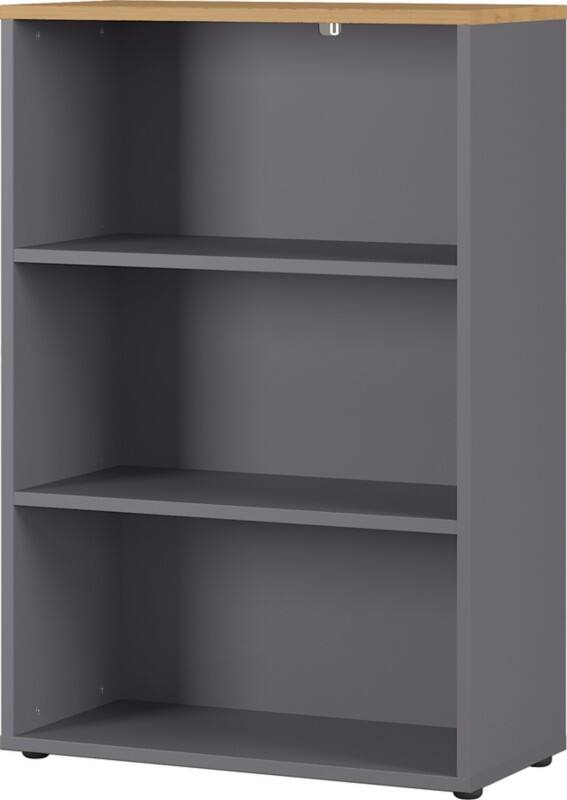 GERMANIA Bücherregal Agenda HOME Graphit, Eiche mit Aufbau 800 x 400 x 1.200 mm