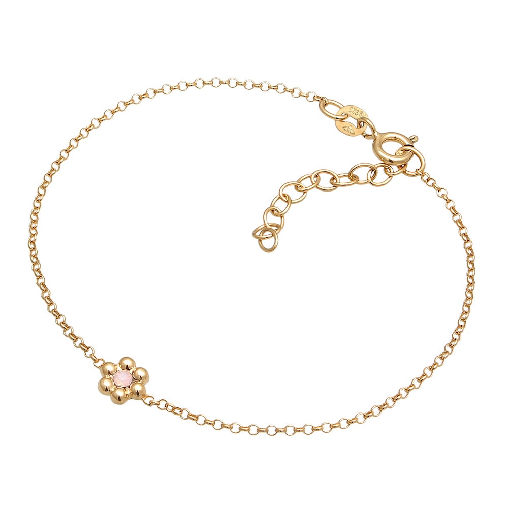 Elli Elli Bracelet Femmes Pendentif Fleur Simple avec cristal en argent sterling 925 p Bracelet