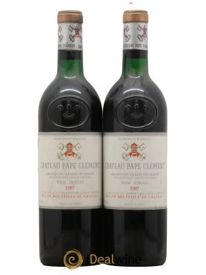 Château Pape Clément Cru Classé de Graves  1987 - Lot de 2 Bouteilles