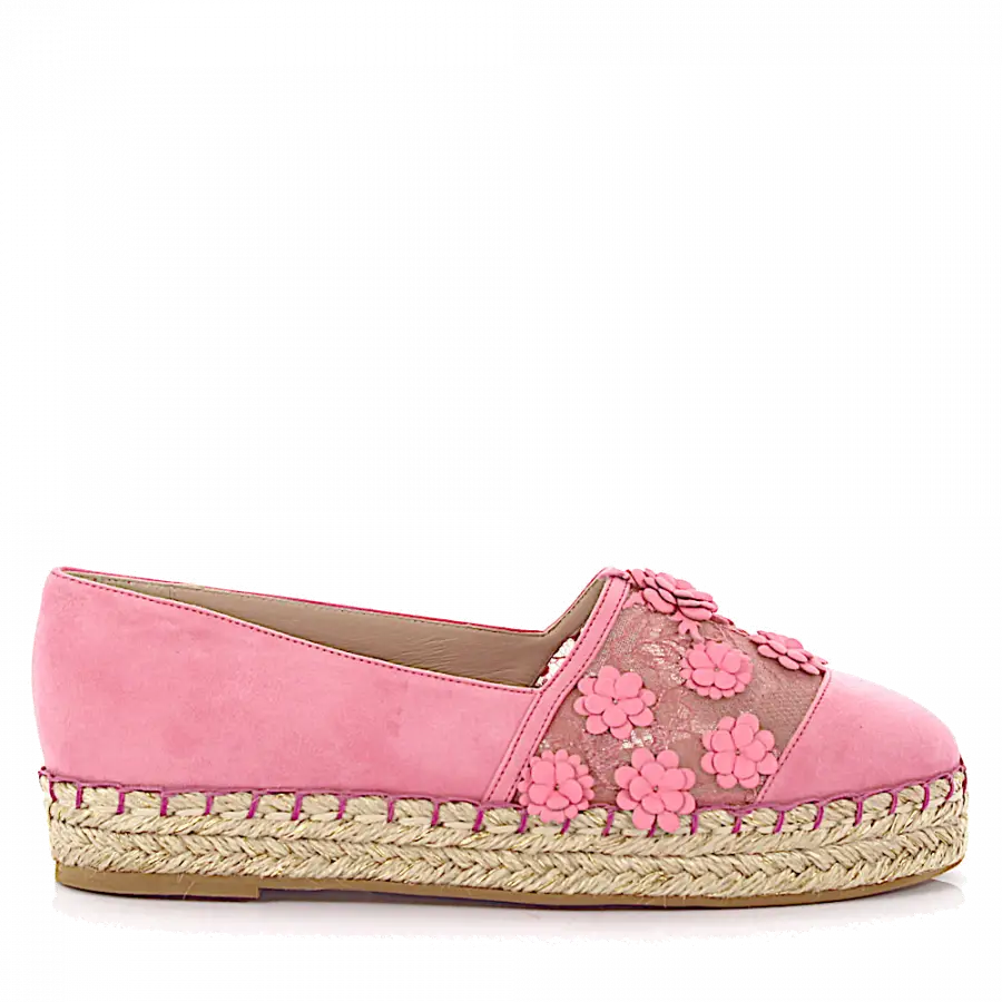 Elie Saab - Espadrilles Blumenmuster rosa - pink