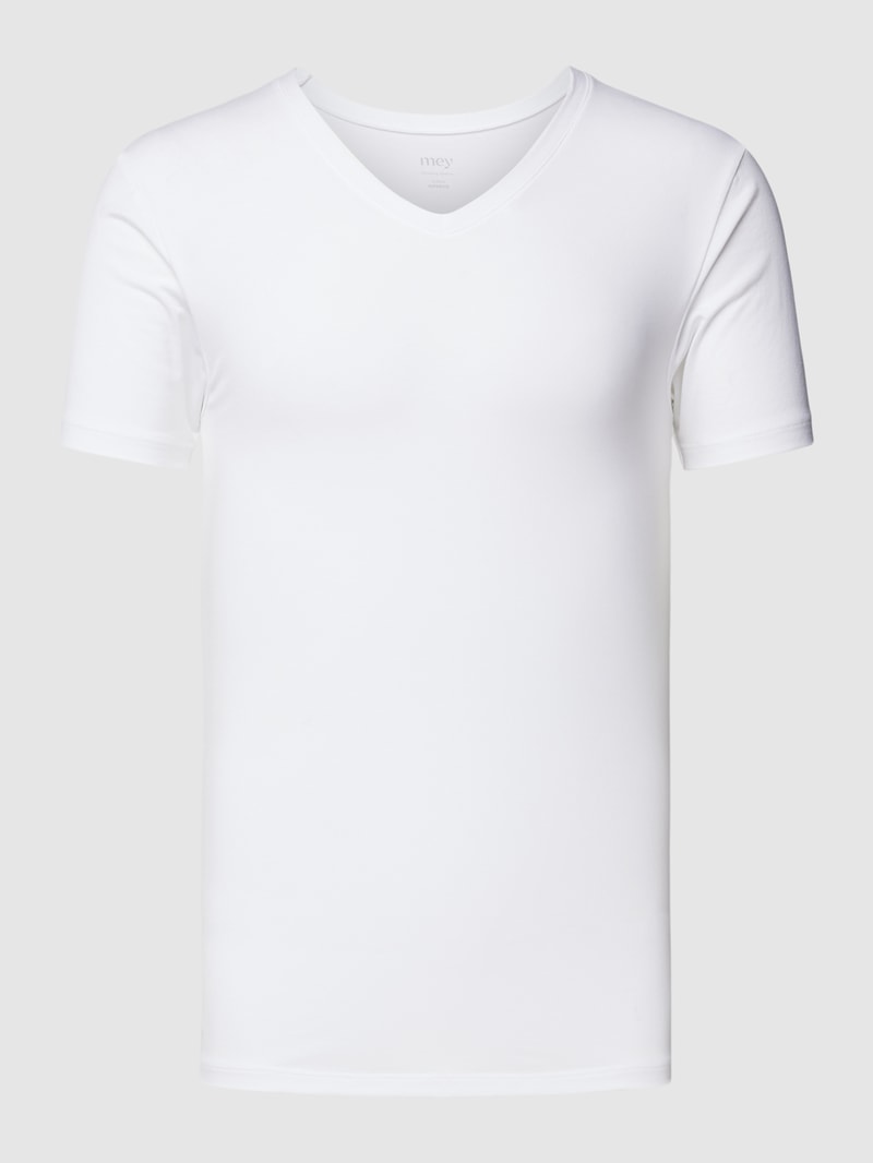 T-Shirt mit V-Ausschnitt in weiß