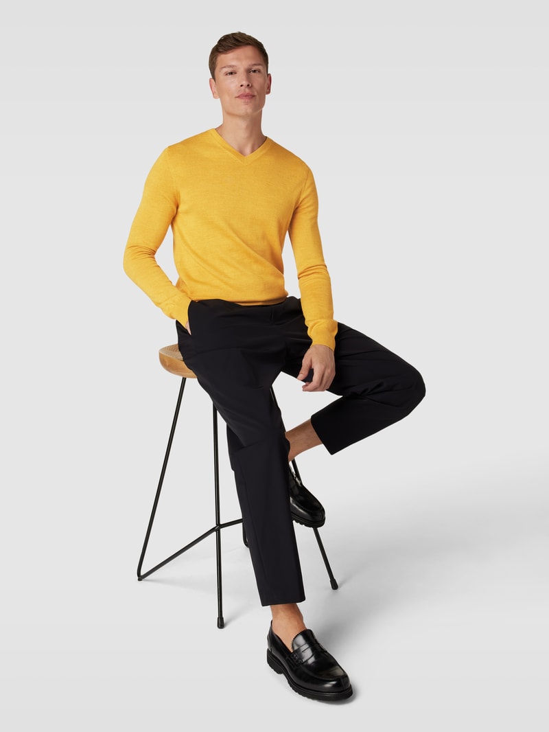 Strickpullover in gelb meliert