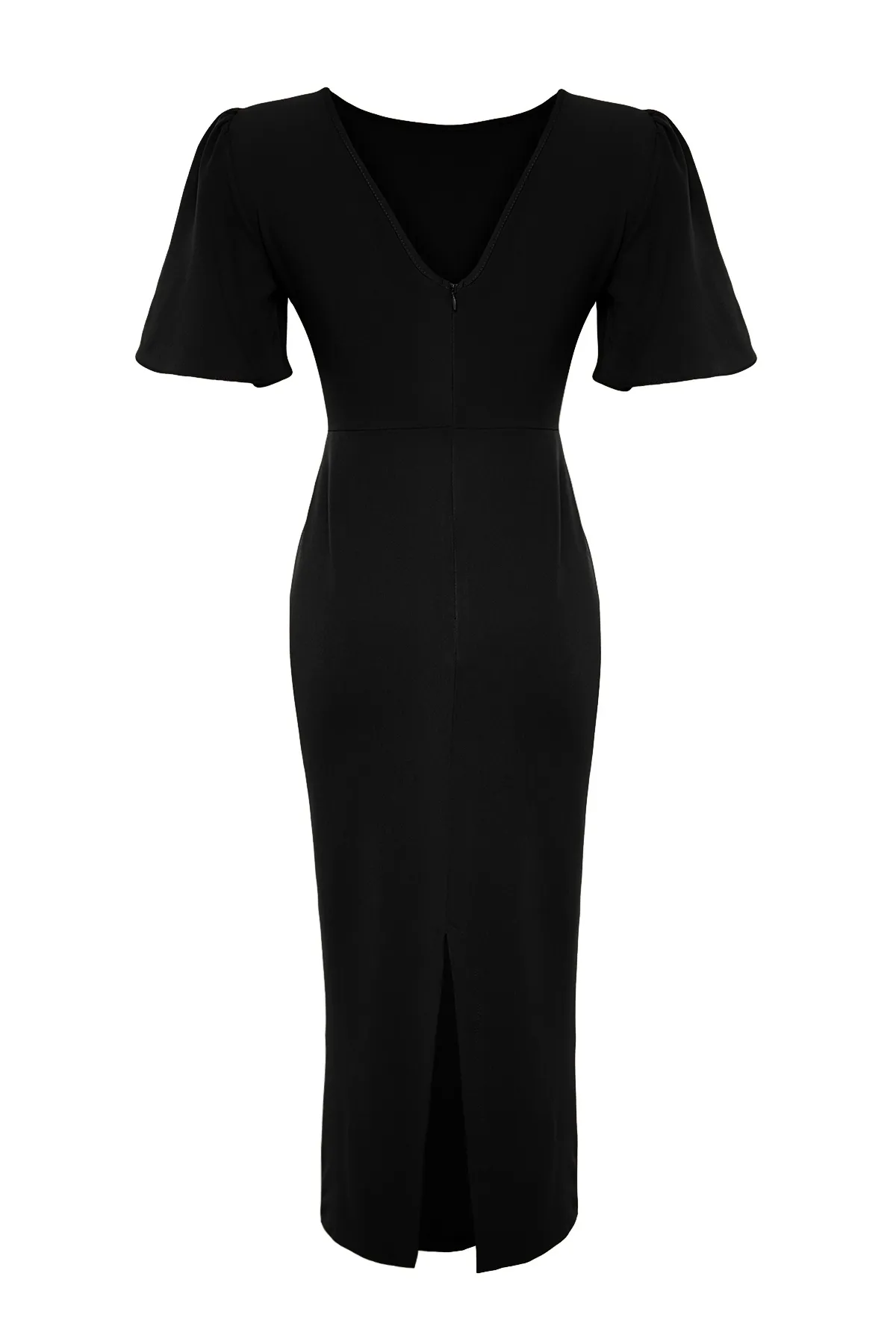 Trendyol Collection  Schwarzes gewebtes Midikleid TWOSS24EL00659