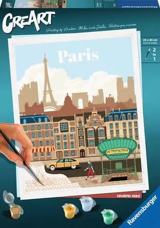 CreArt Farbenfrohes Paris - Malen nach Zahlen für Erwachsene