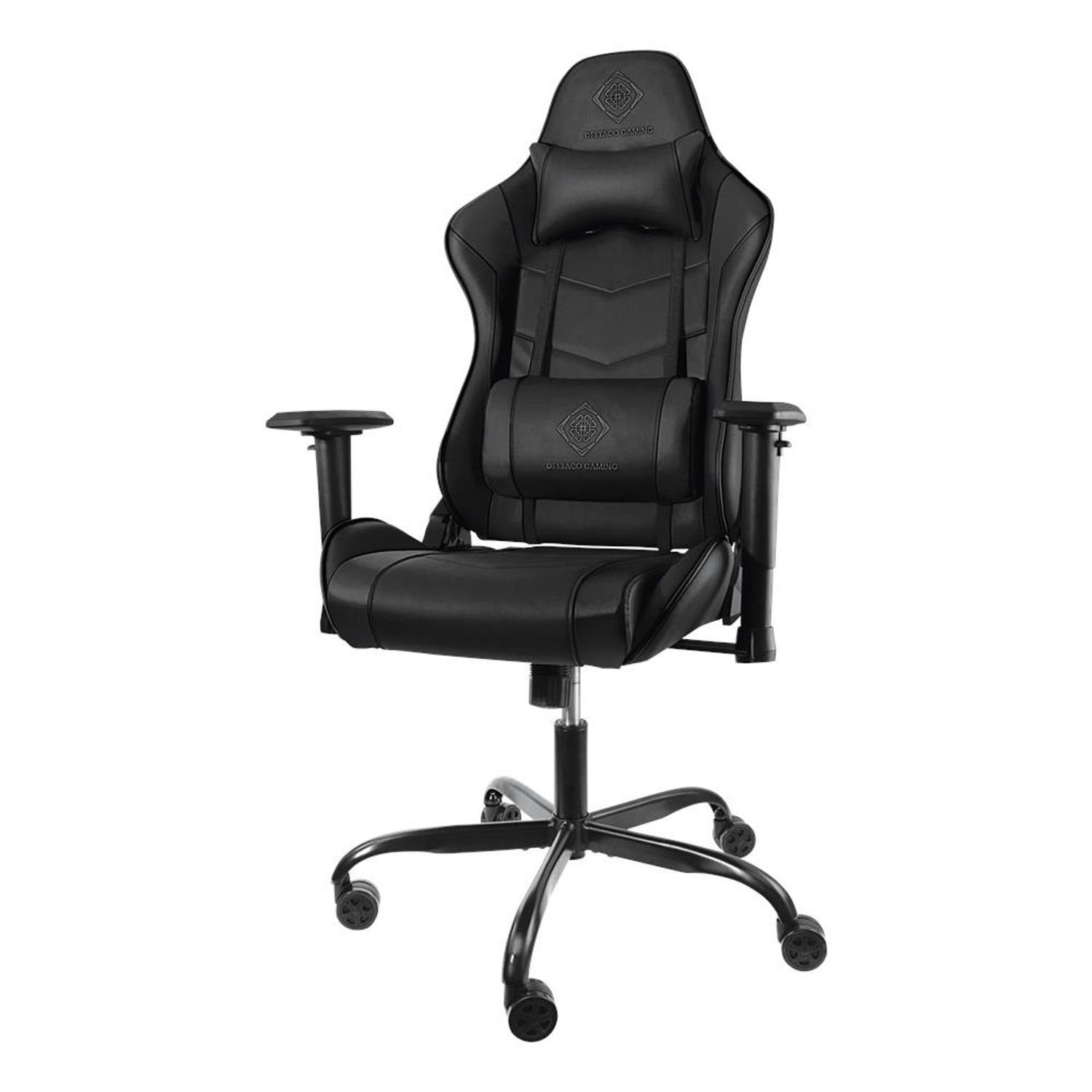 DELTACO Gaming-Stuhl Gaming Stuhl Jumbo Gamer Stuhl Kissen 110kg (kein Set), schw., extra groß, hohe Rückenlehne, inkl. 5 Jahre Herstellergarantie