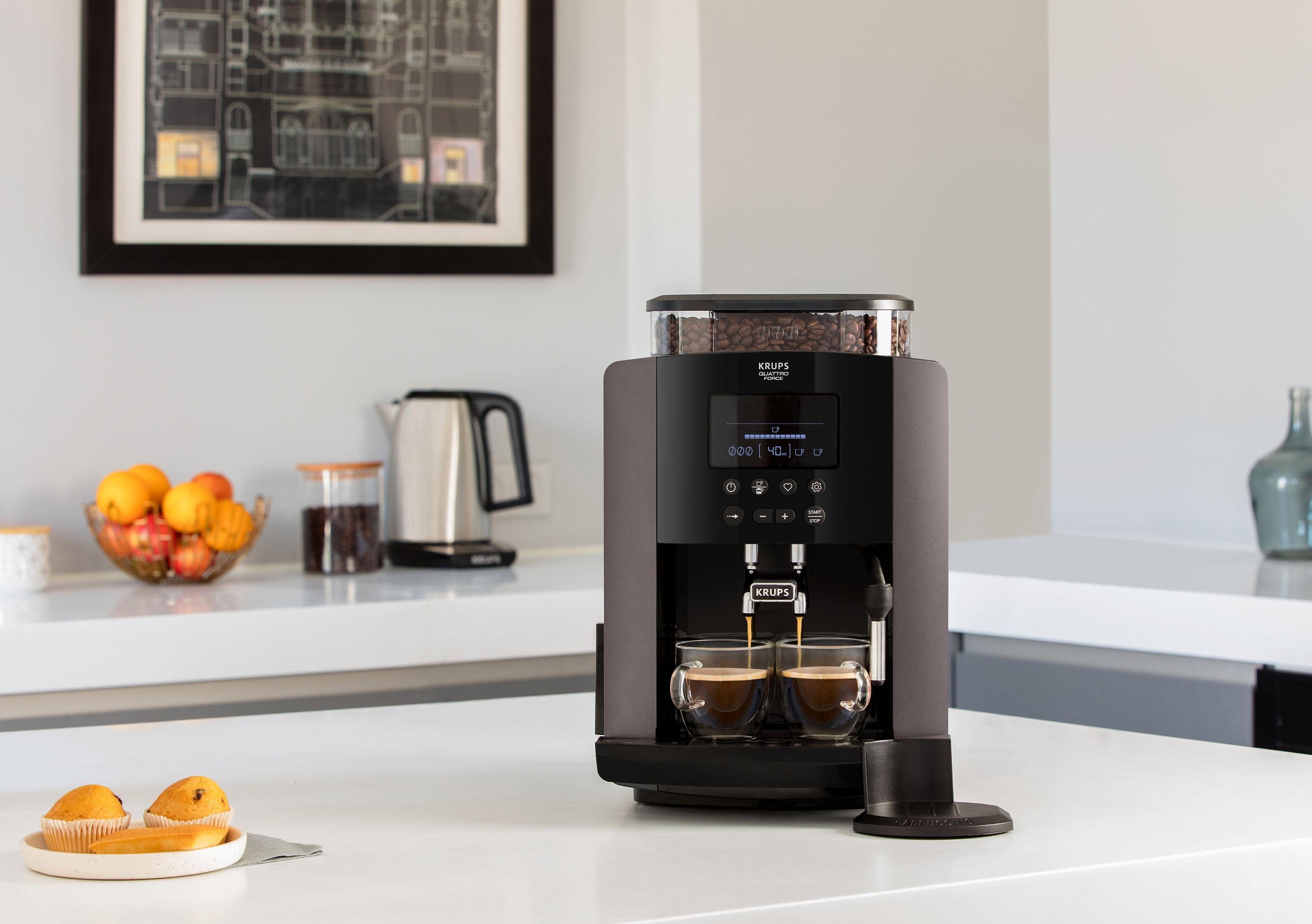 Krups Kaffeevollautomat EA819E Arabica Latte, Wassertankkapazität: 1,7 Liter, Pumpendruck: 15 Bar, LCD-Display