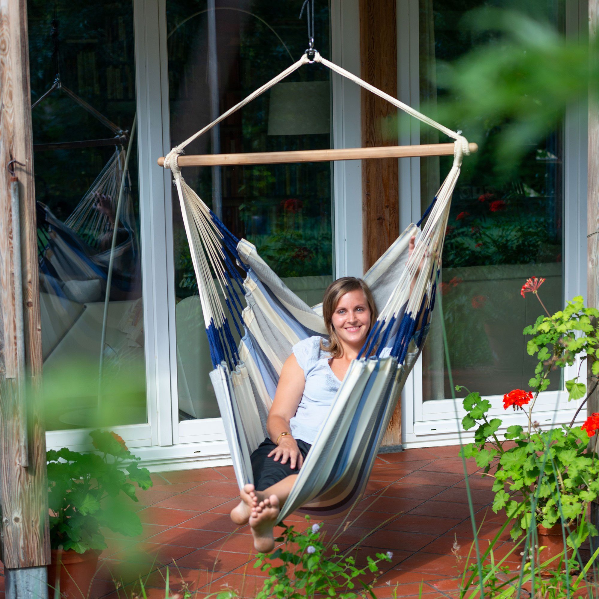 La Siesta Hängestuhl Hängestuhl Domingo Sea Salt - Wetterbeständiger Hängestuhl Comfort Siz, Hochwertige Qualität