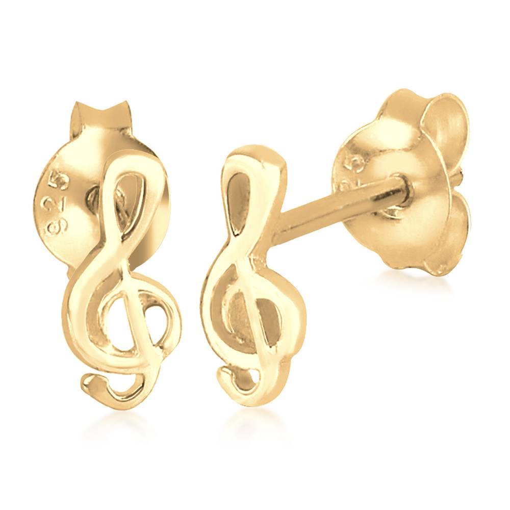 Elli Elli Boucles d'Oreilles Femmes Clé de sol Musique Mélodie en argent sterling 925 Boucles d'oreilles