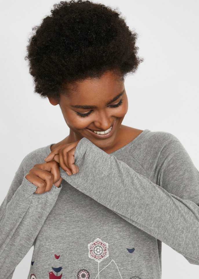 Oversize Longshirt mit Rundhalsausschnitt