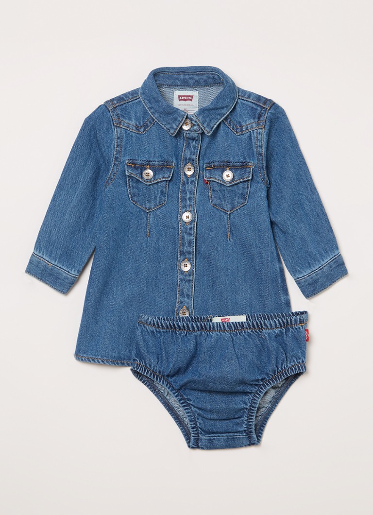 Abito a camicia in chambray Levi's con mutande a sbuffo