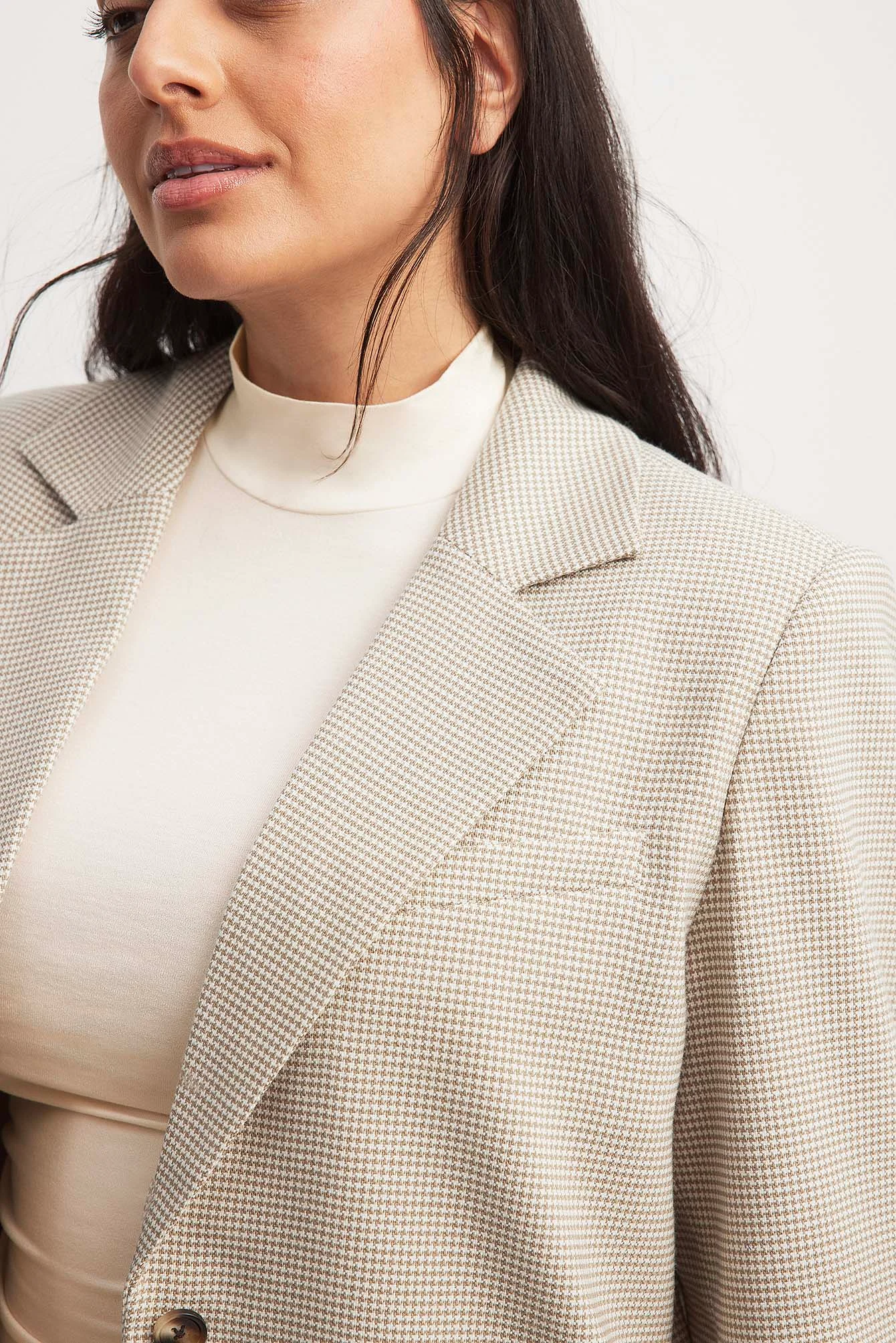 Oversized-Blazer mit Hahnentritt-Muster