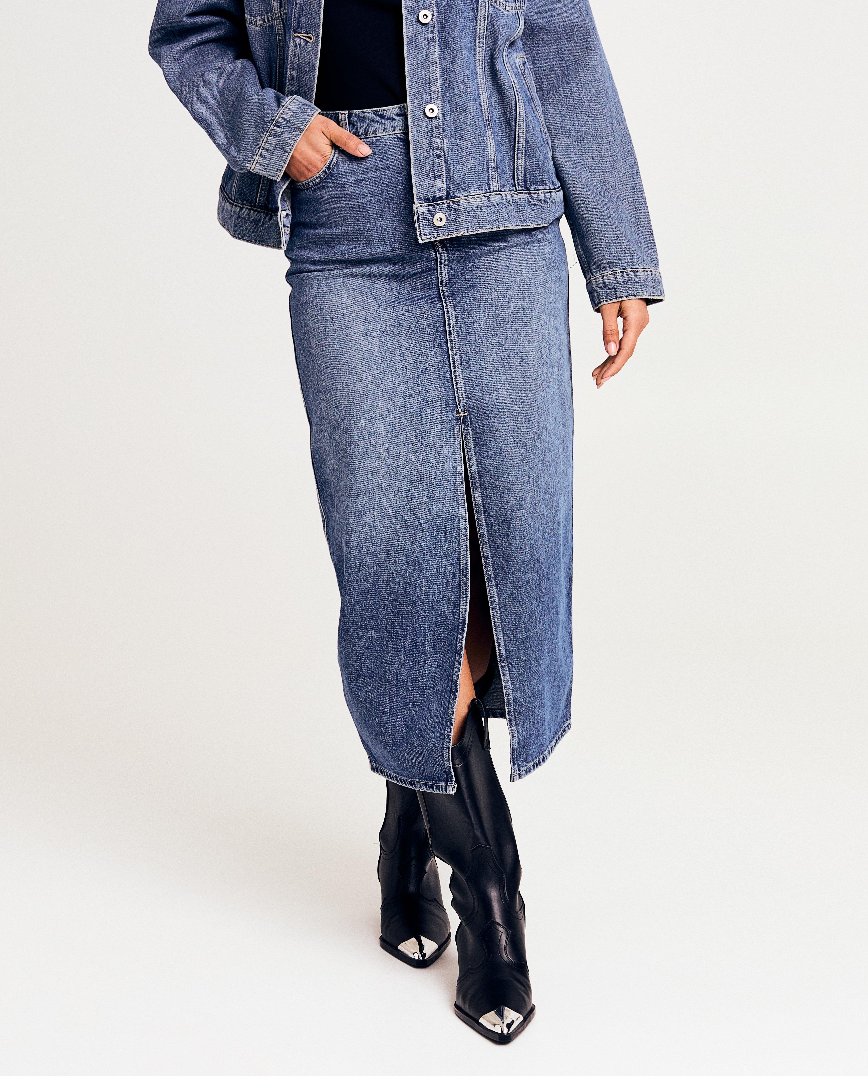 Fustă din denim Sora Blue albastră