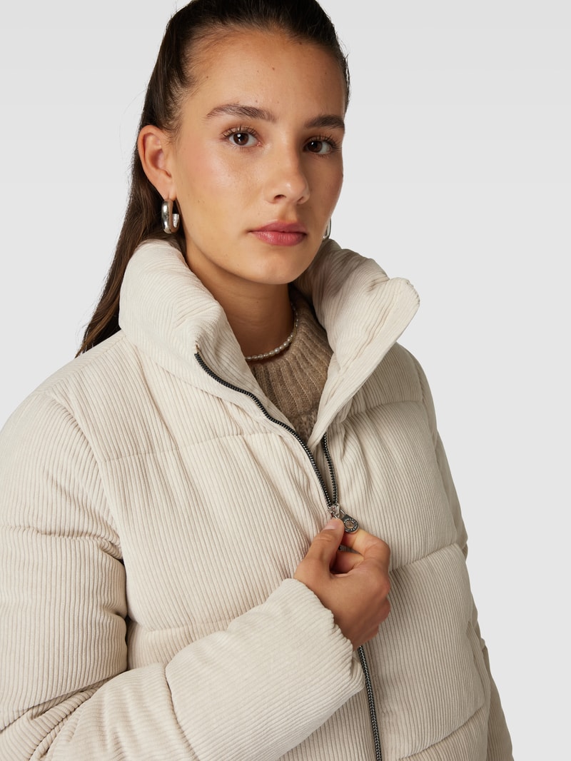 Cordjacke mit Stehkragen Modell 'NEWDOLLY' in beige