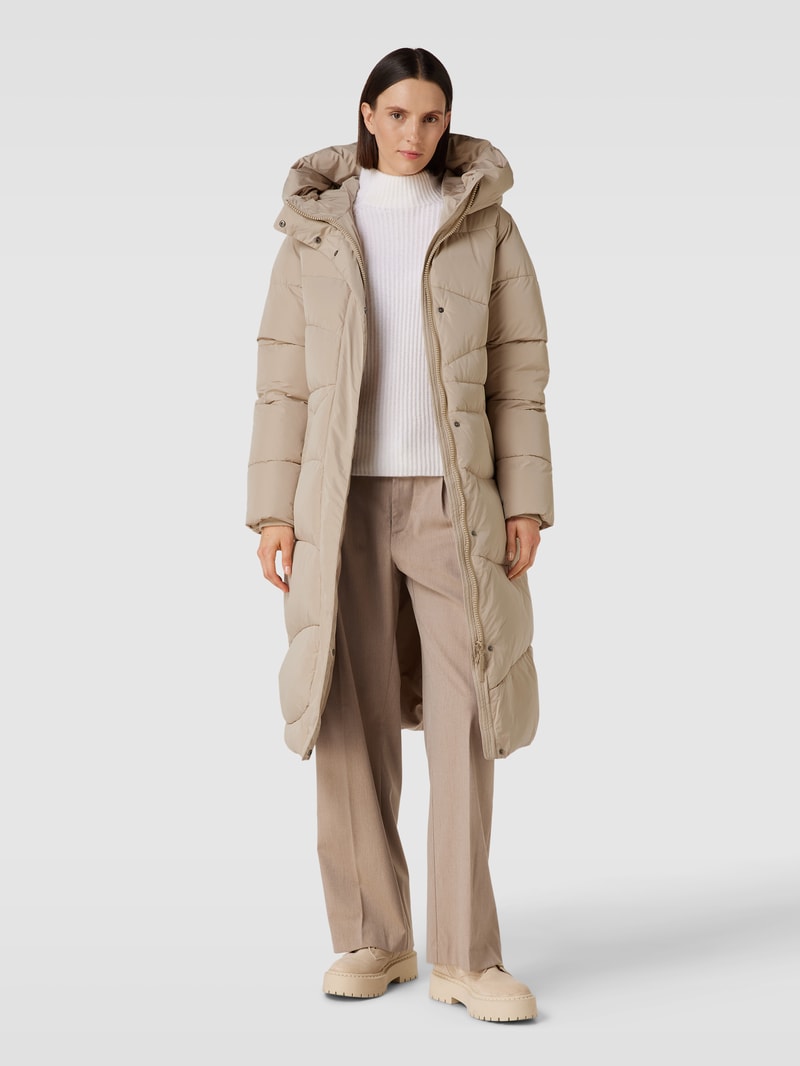 Steppmantel mit Kapuze Modell 'Wanda' in beige