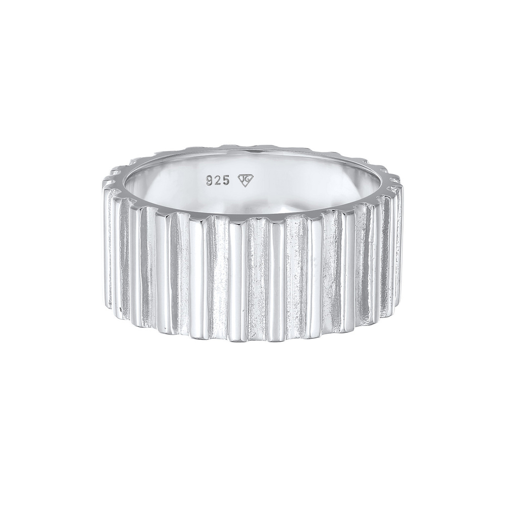 Elli PREMIUM Elli PREMIUM Bague Bracelet femme rainures tendance en argent sterling 925 rhodié Bague