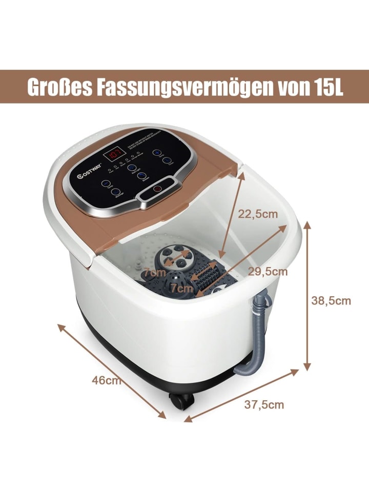 COSTWAY Fußbad Massagegerät in Braun günstig kaufen 46 cm