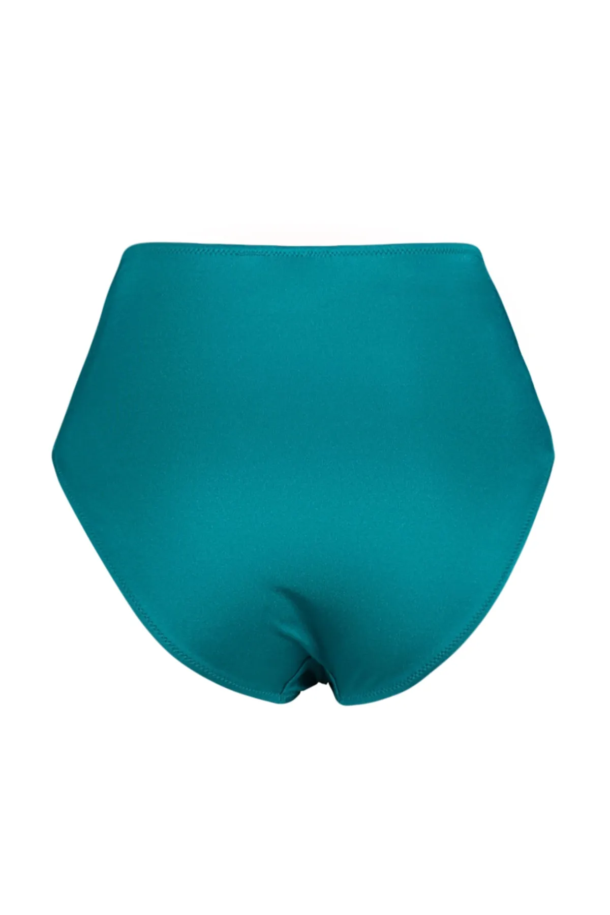 Trendyol Collection  Petrolfarbene, drapierte Bikinihose mit hoher Taille und normalem Beinverlauf TBESS21BA0178