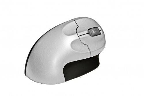 BakkerElkhuizen Kabellose Ergonomische Optische USB Maus Schwarz, Silber