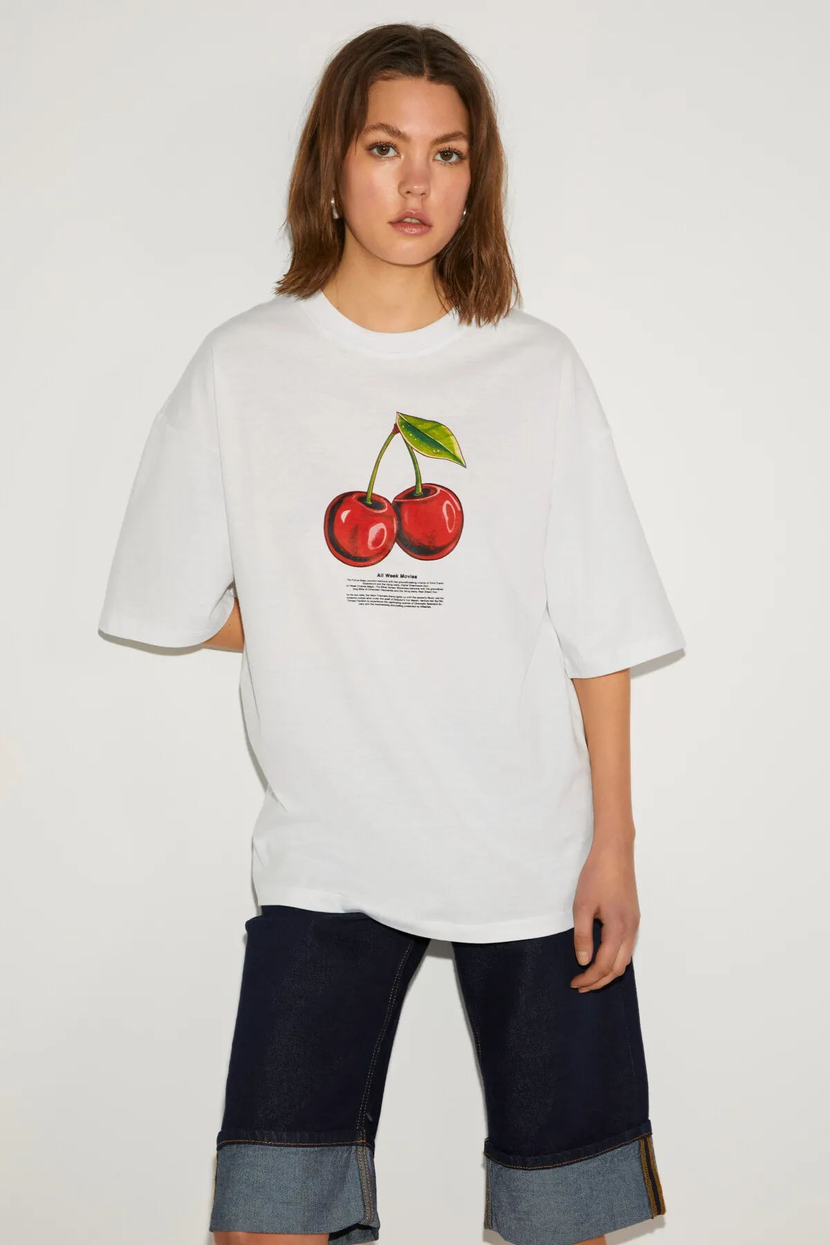 GRIMELANGE  T-Shirt - Weiß - Oversized