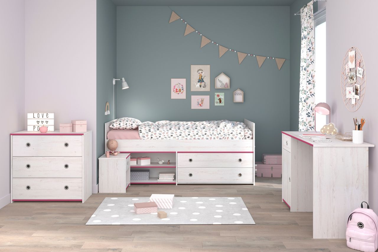 Parisot Kinderzimmer, Smoozy 37, Kanten drehbar blau oder pink