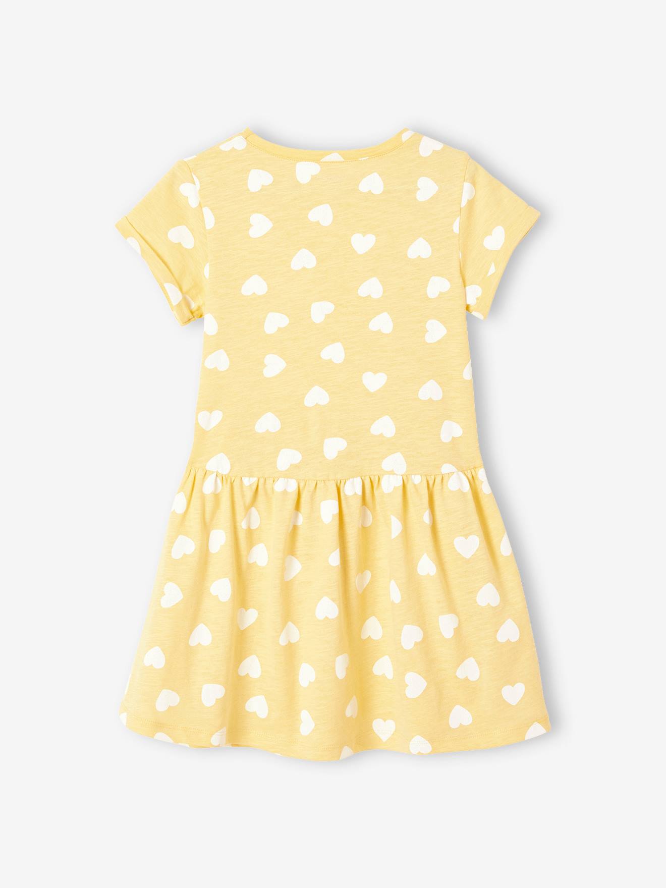 Robe Basics imprimée fille manches courtes bleu clair imprimé cerises