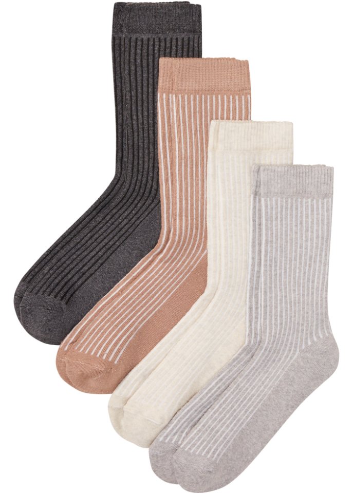 Thermo Socken (4er Pack) mit Innenfrottee und Rippoptik