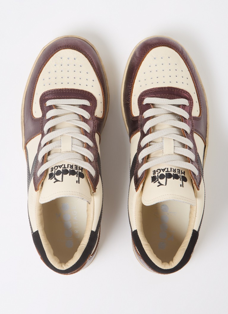Skórzane buty sportowe Diadora Mi Basket Low z detalami ze zamszu