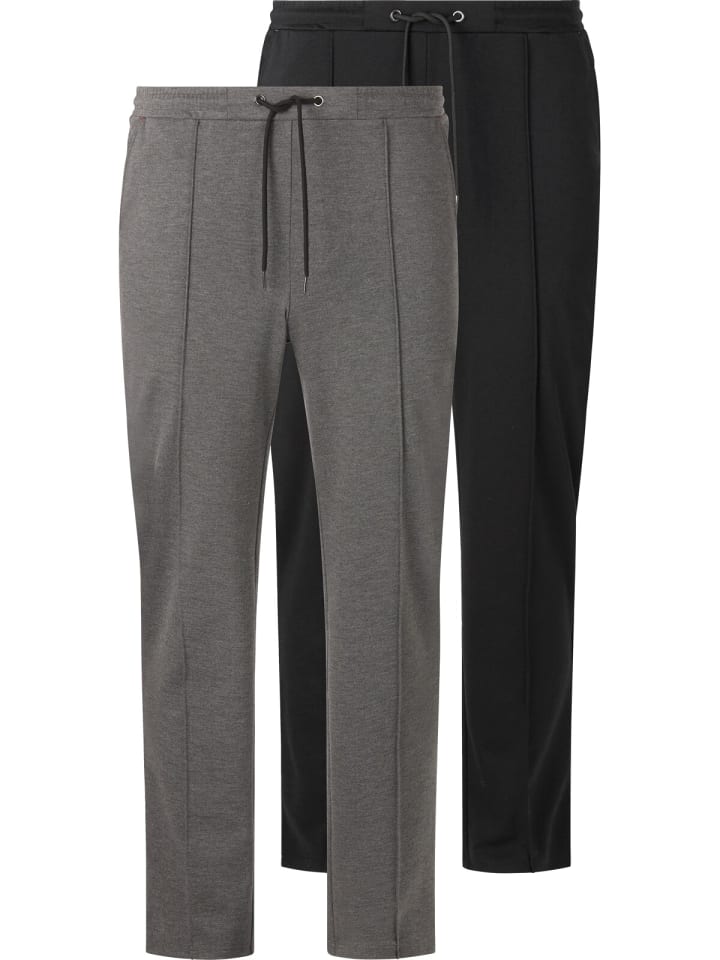 Charles Colby Doppelpack Hose BARON COLEHAN in schwarz grau melange günstig kaufen
