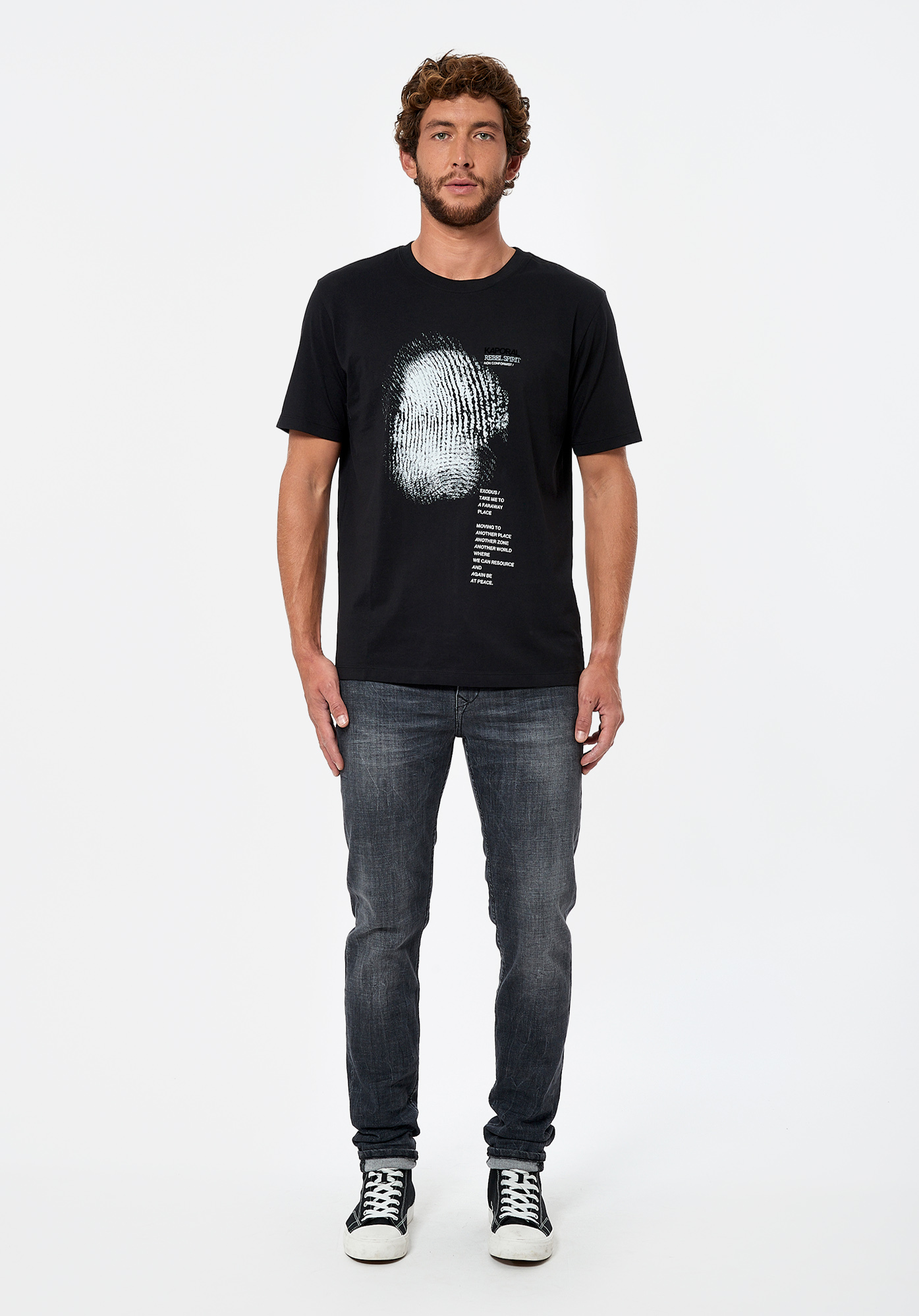 SLOW   T-shirt noir Homme en 100% coton bio