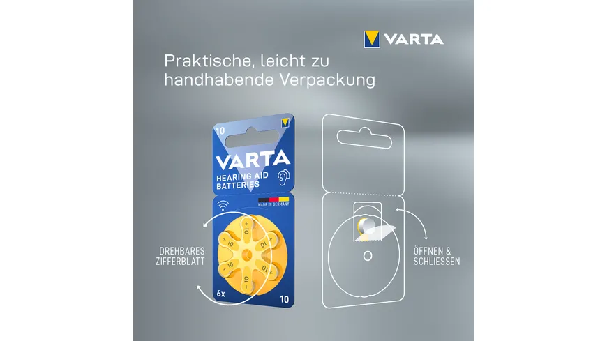 VARTA Hearing Aid  Batteries 10 Blister 6er