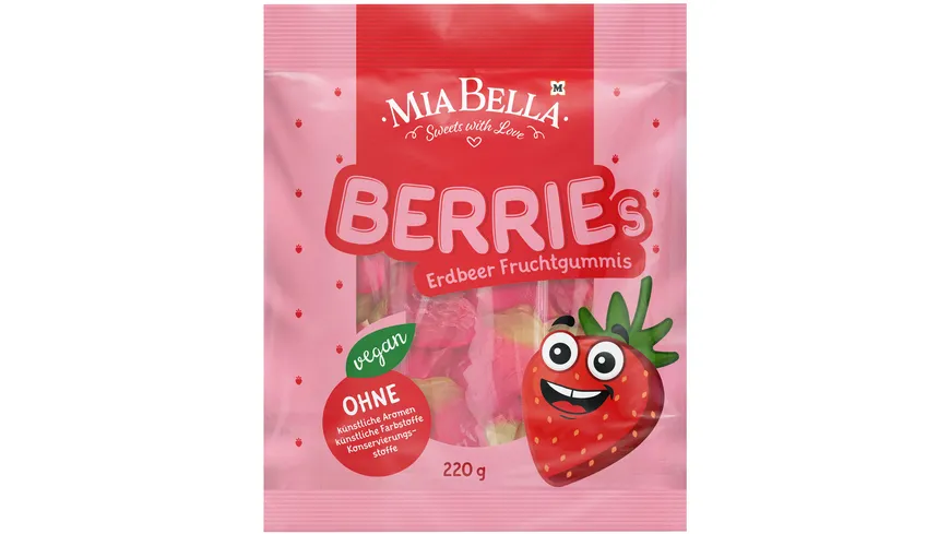 MIA BELLA Fruchtgummi Berrie's Erdbeeren 220 g
