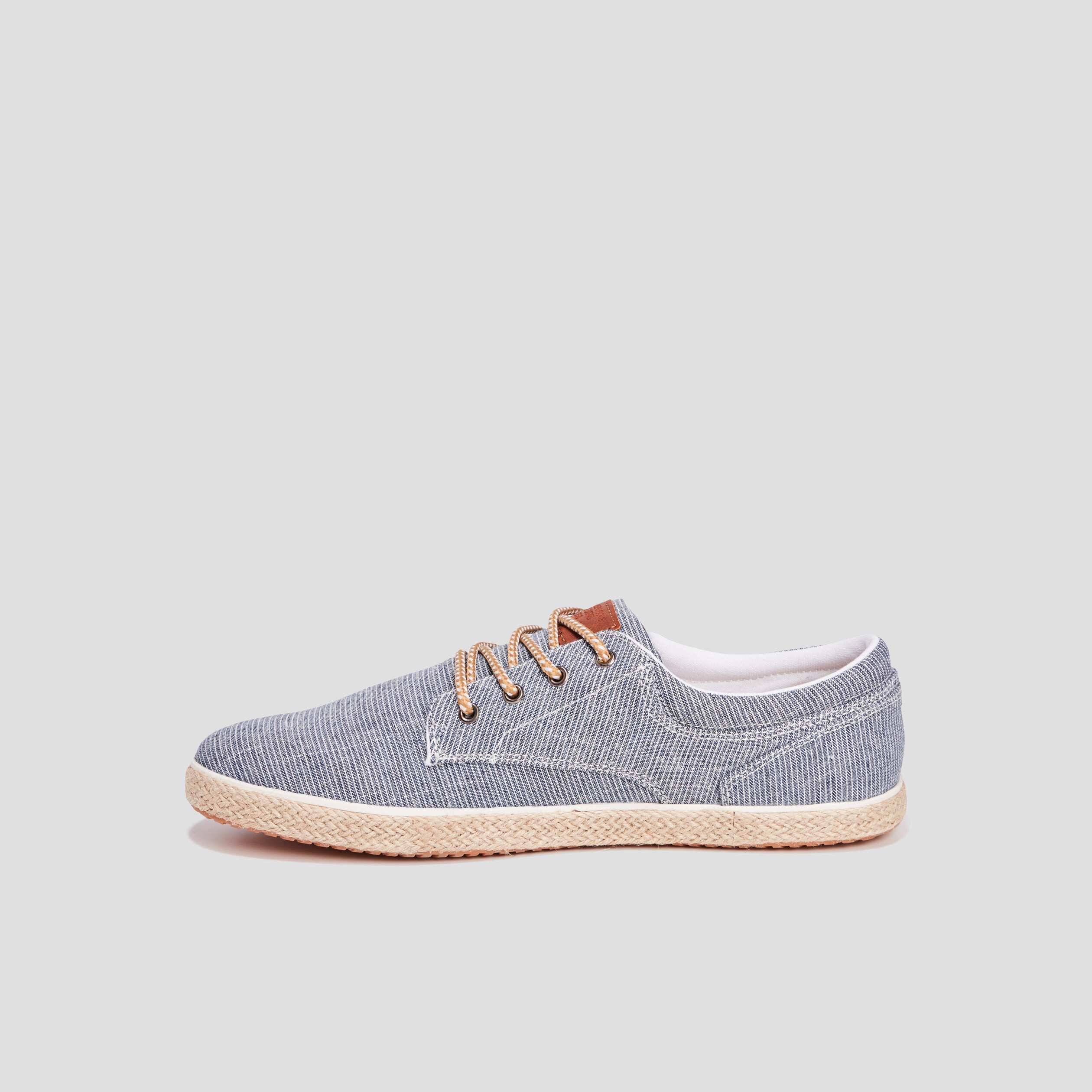 Tennis derbies en toile à lacets bleu homme | La Halle