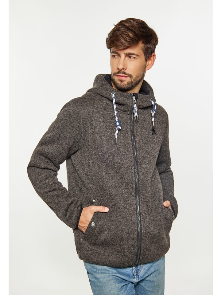 Schmuddelwedda Strickfleeceblouson in Grau Melange günstig kaufen