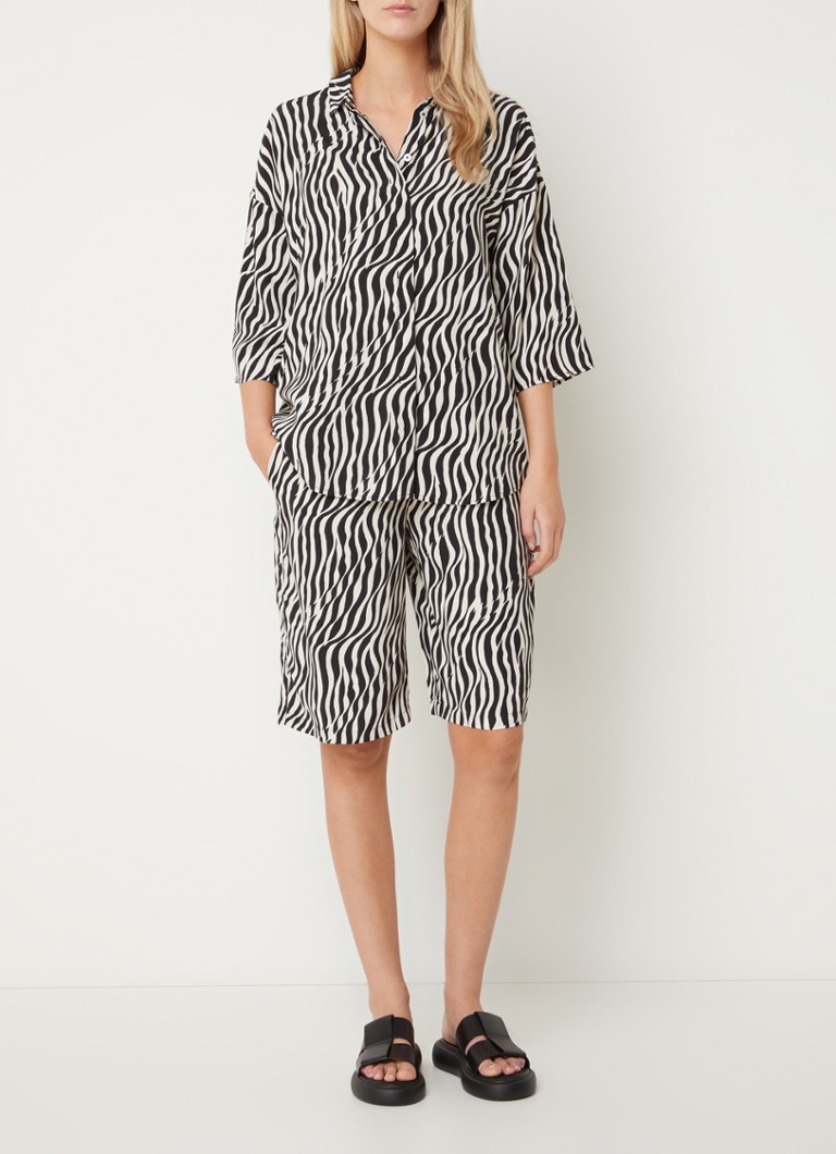 French Connection  Seine Delphine blouse met zebraprint