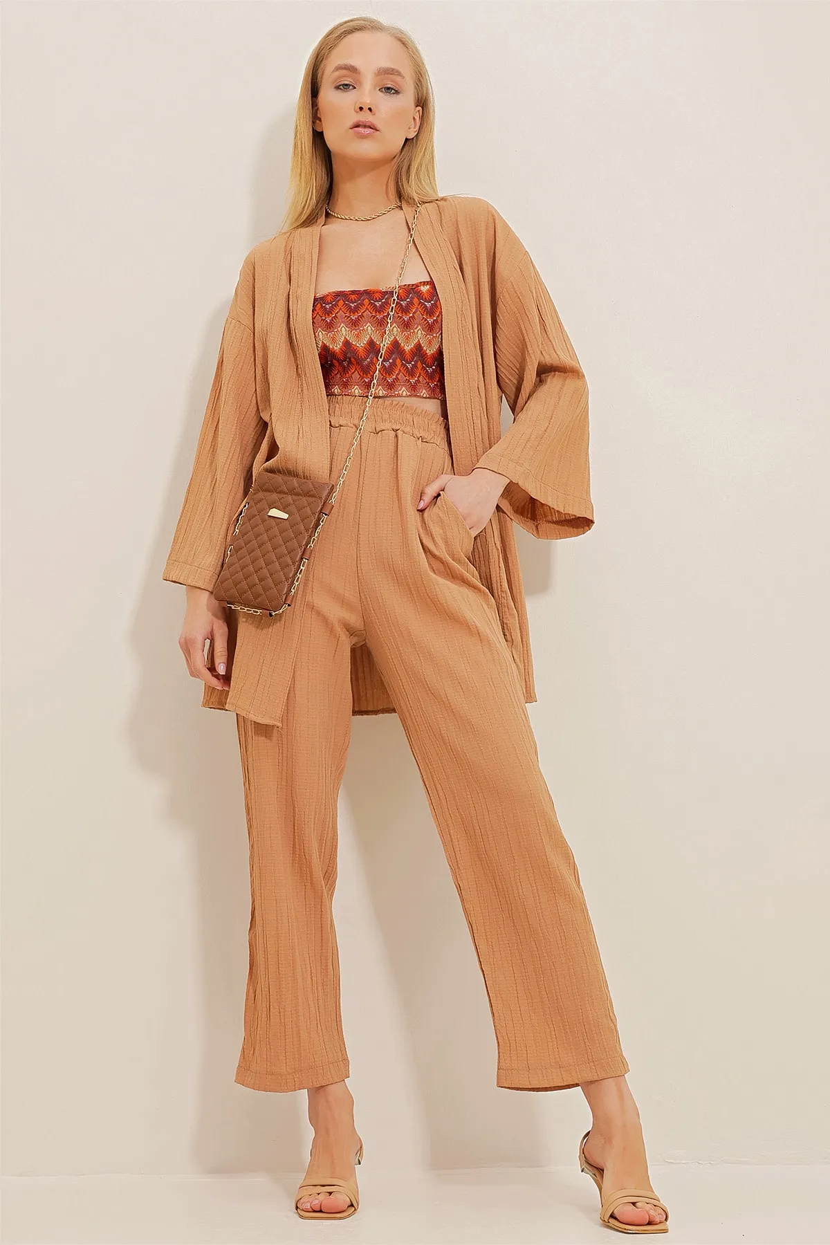 Trend Alaçatı Stili  Zweiteiler - Braun - Regular Fit