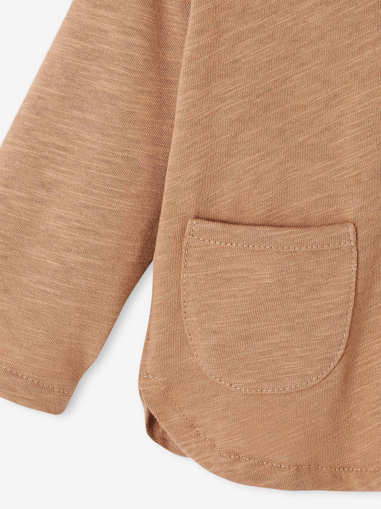 T-shirt à capuche bébé en jersey flammé cappuccino