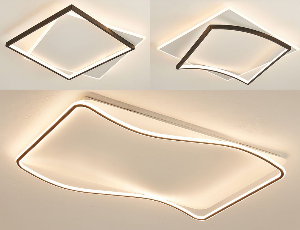 Eurotondisplay LED Deckenleuchte LED Deckenleuchte Fernbedienung Helligkeit einstellbar schwarz weiß, LED fest integriert, Stufenlos einstellbar, Tageslichtweiß, Warmweiß, Farbwechsler, Neutralweiß, Mit Fernbedienung Lichtfarbe und Helligkeit einstel