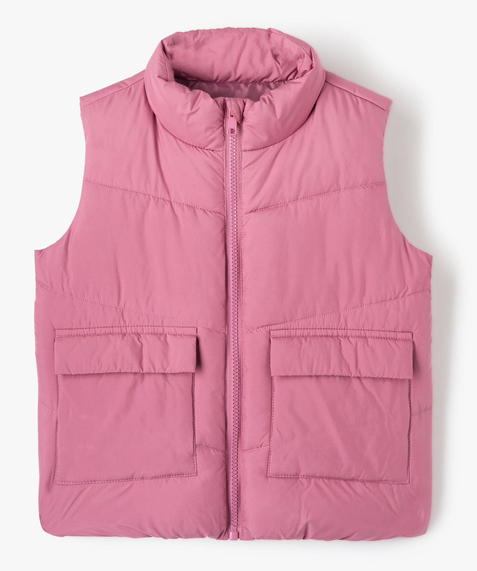 Doudoune fille sans manches déperlante et à col montant violet | GEMO