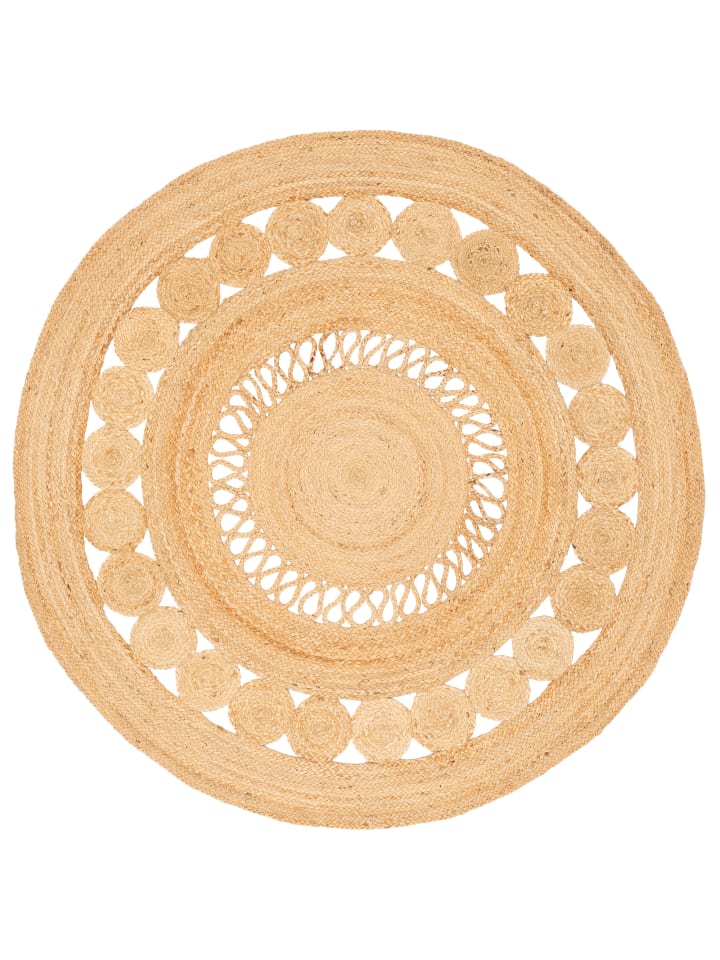 Pergamon Naturfaser Teppich  Jute Salsa Trend Rund in Beige günstig kaufen