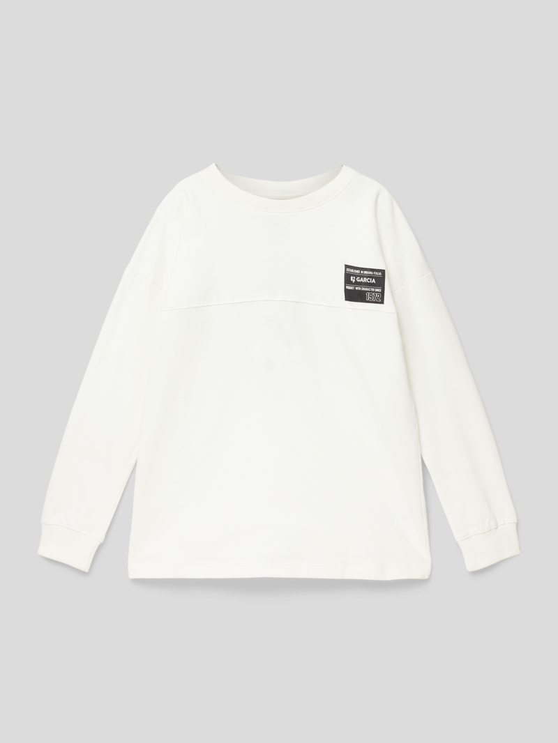 Sweatshirt mit Label-Patch in offwhite