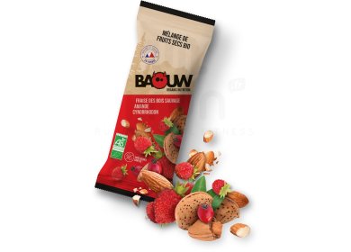 Baouw Mélange de fruits secs bio - Fraise des bois sauvage - Amande - Cynorrhodon