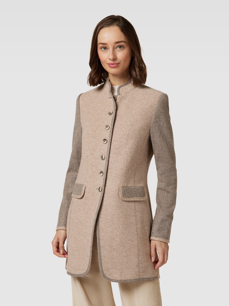 Longblazer mit Pattentaschen in sand