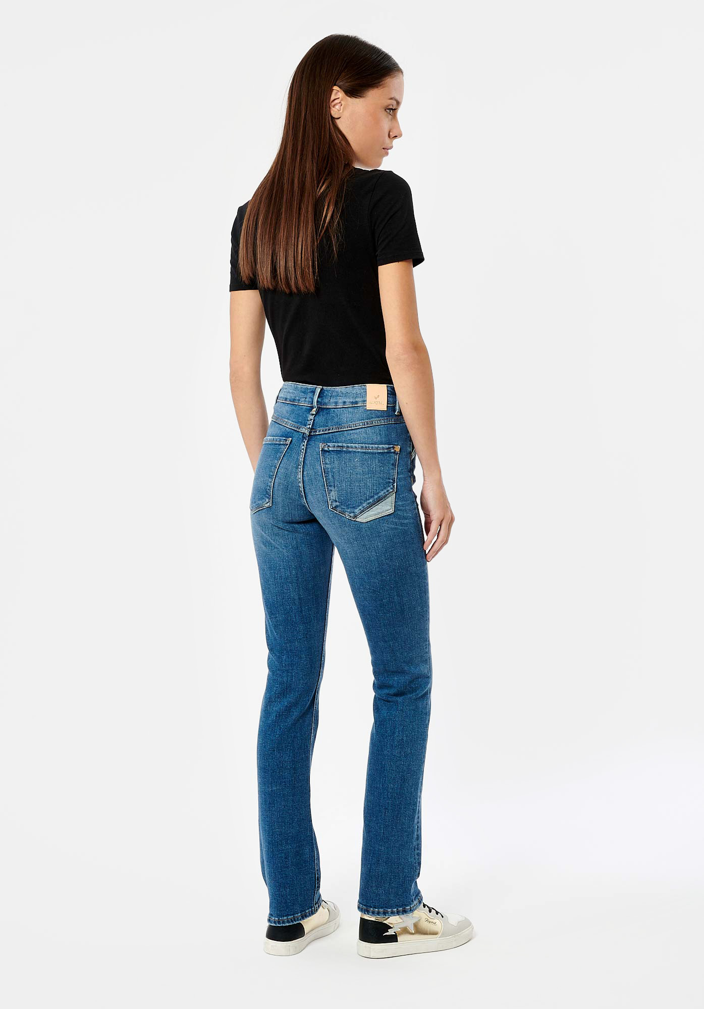 SIBEL  Jean demi-slim bleu femme